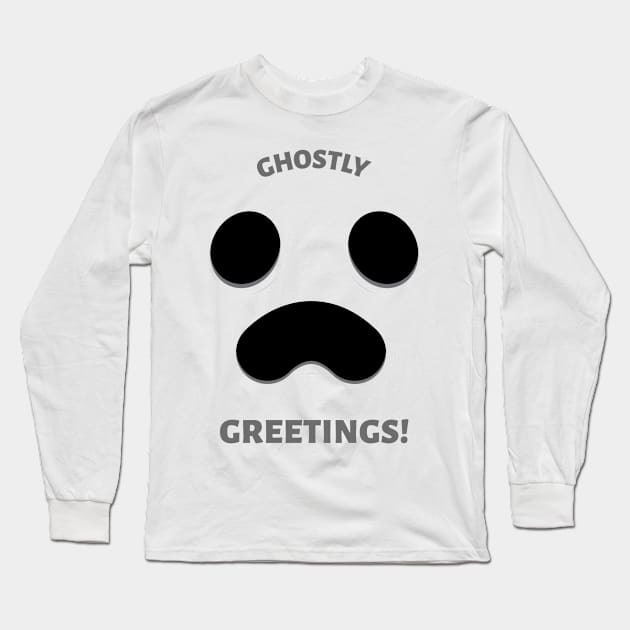 Ghostly greetings Long Sleeve T-Shirt by Biddie Gander Designs